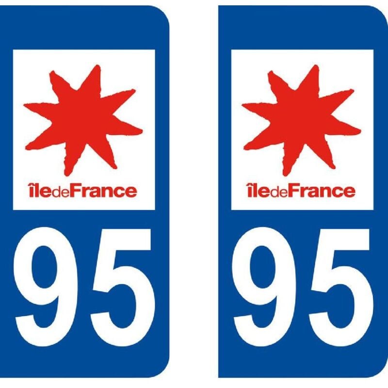 Adnauto - 10x Autocollant departement 95 - val oise -x2-
