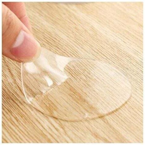 Autocollant Double Face - Adhésif Transparent Rond 20 mm - Fixation Sans Perçage Pour Carrelage Verre Métal Bois - Lot de 10 Pièces