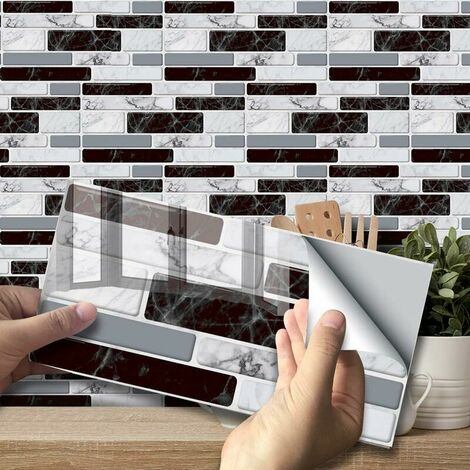 Autocollant effet carrelage mural pour décoration intérieure, dosseret auto-adhésif, carreaux autocollants pour salon, cuisine, salle de bain，(54pcs)