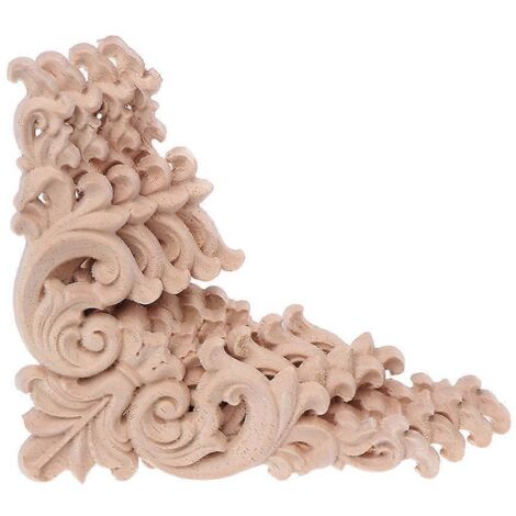 Autocollant en bois sculpté (1 paire) - Motif floral - Meubles de lit en bois - Artisanat pour la maison