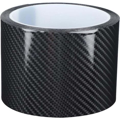 Autocollant en Fibre de Carbone, Film de Protection en Fibre de Carbone Noir, Protection de Bord de Porte de Voiture, Autocollant Anti-rayures, Accessoire de Voiture(7CM3M)
