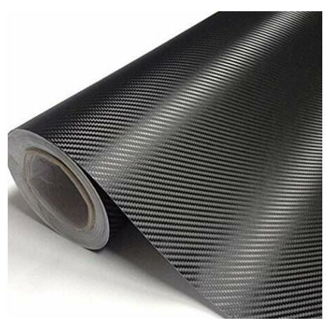 autocollant en fibre de carbone pour voiture film en fibre de carbone film de changement de couleur en fibre de carbone-3D, noir, 30152cm, 2pcs
