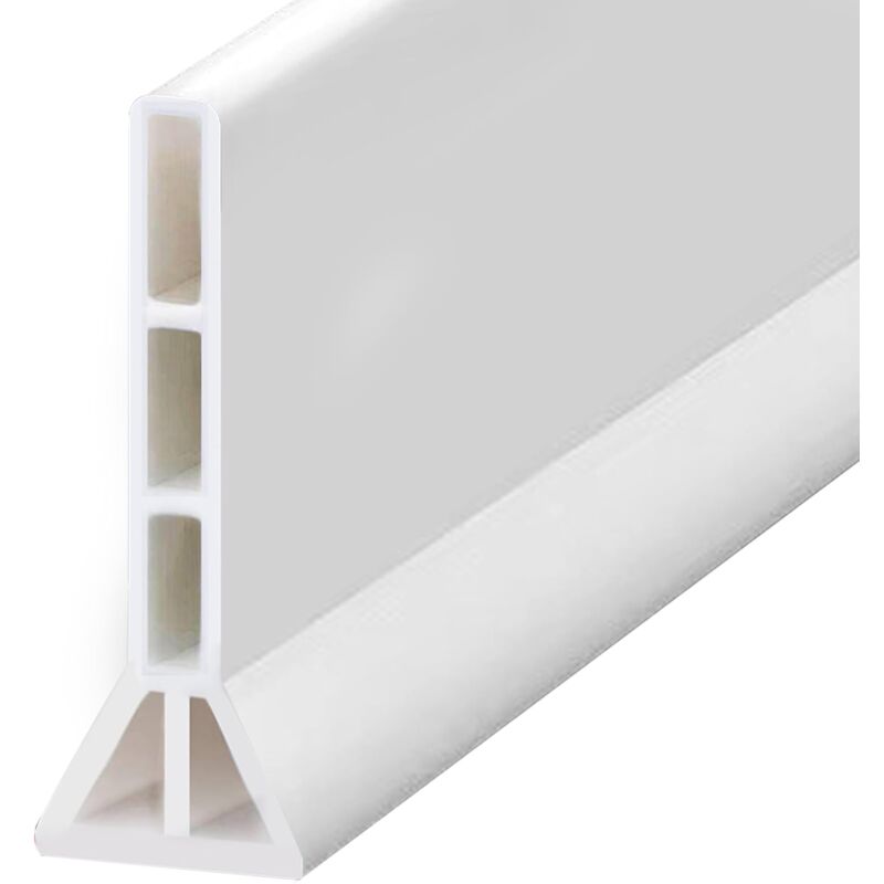 autocollant en TPE blanc - Barrière d'eau - Barre de seuil d'eau - Pliable - Pour seuil d'eau - Pour cuisine - 2 m de long, 10 cm de haut et 3,5 cm