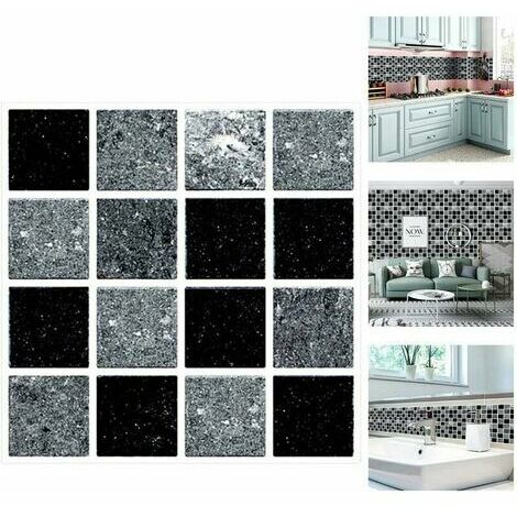 Autocollant en Tuile pour Salle de Bain et Cuisine, Stickers Carrelage Autocollant Mural Imperméable, Stickerscarrelage Adhésifs pour Les Carreaux de Murs Décor de Taille， （10x10cm，30pcs） RUIOIU