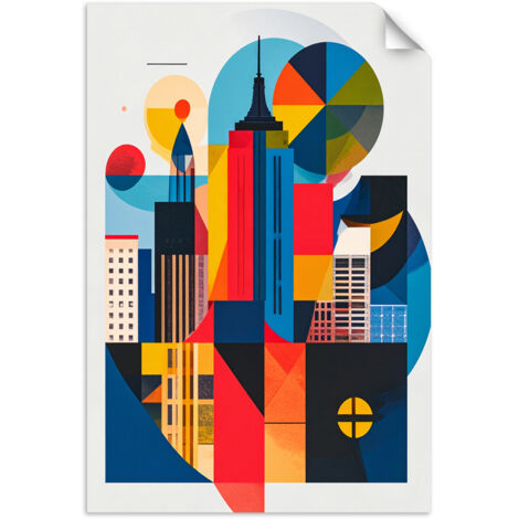 Autocollant Film New York abstraction dans le style Bauhaus 30x45