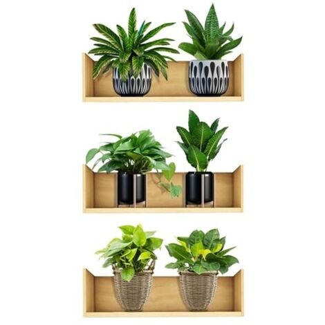Autocollant mural 3D amovible en PVC Bonsaï Décoration murale créative Plantes Vertes Florales Arbre BonsaïStickers Muraux Plante Tropical Autocollants Décoration Murale pour Salon Chambre Cuisine