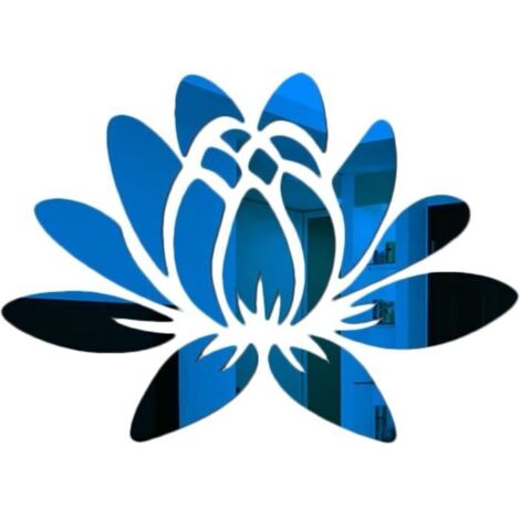 Autocollant Mural 3D Lotus Acrylique Miroir - Fleur Adhésif Écologique Amovible pour Décoration