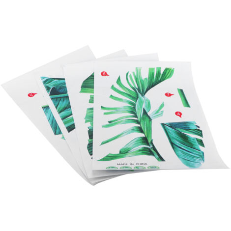 Autocollant Mural Adhésif Motif Plantes Tropicales pour Décoration Chambre Salon