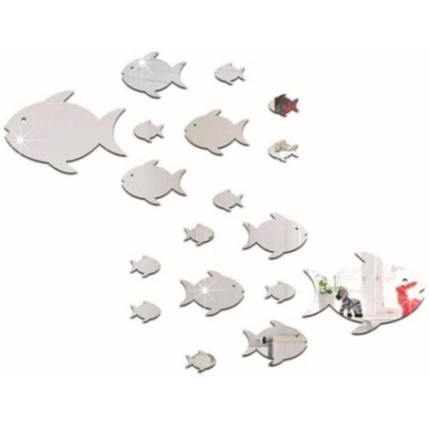 Autocollant Mural - Creative - Poissons sous La Mer - Acrylique - Argent - Décoration Enfant