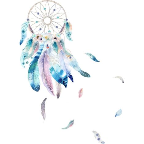 Autocollant Mural Dream Catcher Sticker Plume Attrape-rêves Sticker Mural Affiche Garçon Fille Attrape-rêves Pour Chambre Plume Autocollant Mural Décoration Murale