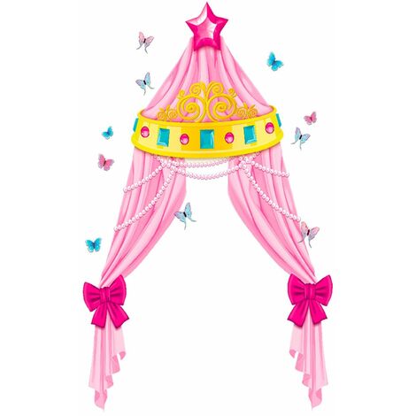 Autocollant Mural Lit de Princesse en Trompe lil