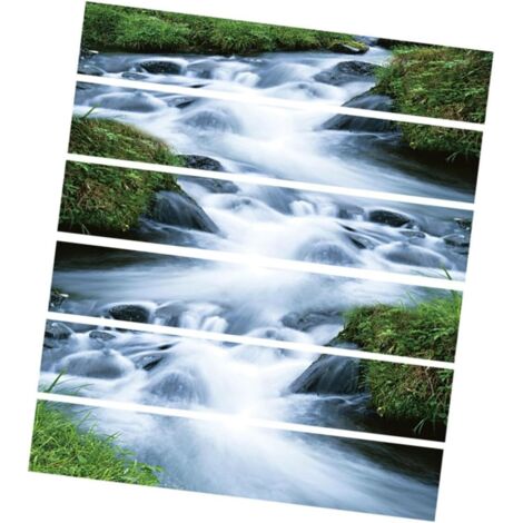 Autocollant Mural Pour Escalier Paysage De Ruisseau Pvc Sticker Mural