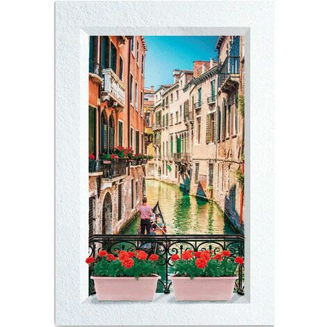 Autocollant mural Venise en trompe l'oeil