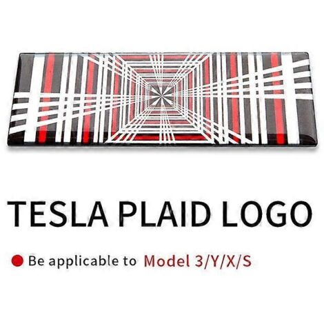 Autocollant PLAID Logo Model3 pour voiture, emblème, badge, autocollants pour Tesla Model 3 YSX, accessoires 2022, pièces intérieures ModelY ModelS-Sticker-