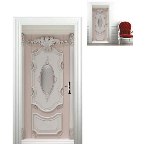 Autocollant Porte Photo 3D - Décoration Murale Classique avec Ornements Dorés