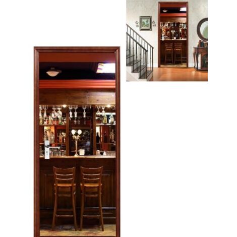 Autocollant Porte Photo 3D - Sticker Décoratif Porte Créatif, Papier Peint Trompe-l'œil pour Décoration Maison