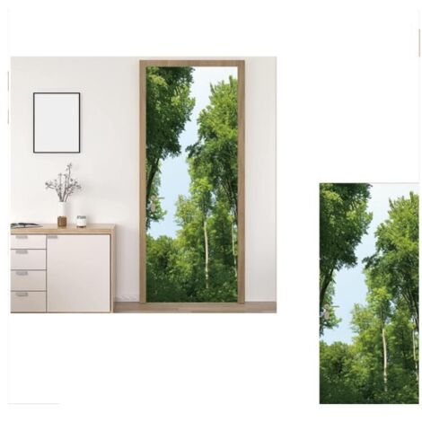 Autocollant Porte Photo - Sticker Porte Forêt, Trompe-l'œil Tropical, Papier Peint Autoadhésif en PVC, 77 x 200 cm