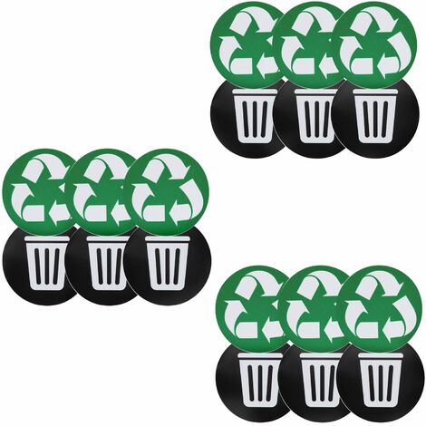 Autocollant poubelle, 18 pièces recycler autocollant poubelle étiquette étanche réutilisable moderne stockage des déchets Logo pour organiser coordonner les déchets de recyclage