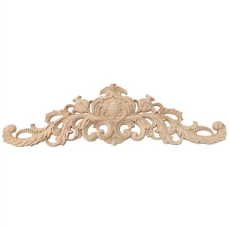 Autocollant Sculpté Bois Hévéa 40 x 12 cm Décoration Meuble Naturel
