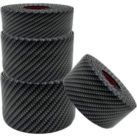 Autocollant Seuil Fibre Carbone Universel,Bande Seuil Voiture Universelle, 4 Pièces Protecteur Seuil Voiture Noire Porte, Seuil Film Protection Porte Article