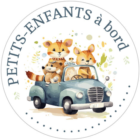 Autocollant voiture – Petits-Enfants à bord – Sticker sécurité véhicule