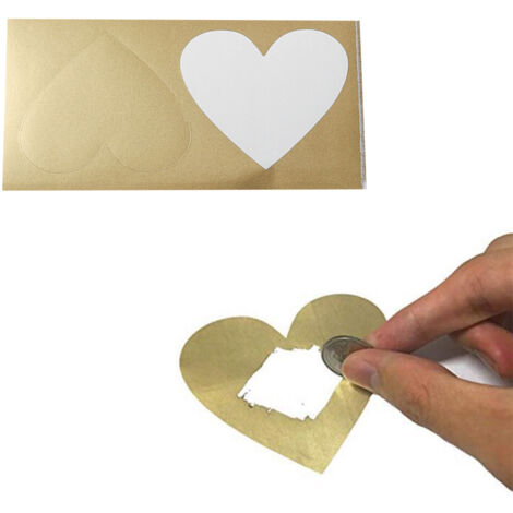 Autocollants à gratter cœur pour correspondance et scrapbooking