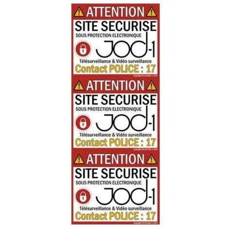 Autocollants alarme maison surveillée lot 6