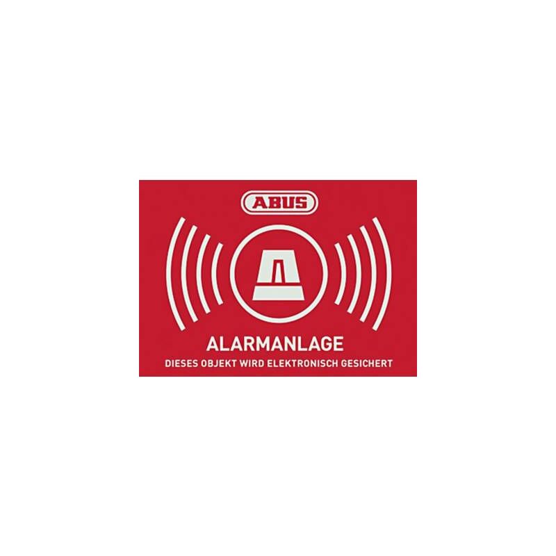 Abus - autocollants d'avertissement ''système d'alarme'' AU1423 rouge, blanc (l x h) 74 mm x 52.5 mm