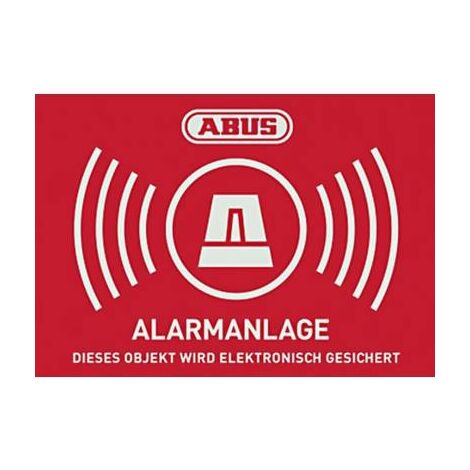 AUTOCOLLANTS D'AVERTISSEMENT ''SYSTÈME D'ALARME'' ABUS AU1423 ROUGE, BLANC (L X H) 74 MM X 52.5 MM