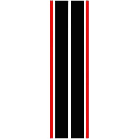 Autocollants de capot de voiture autocollants universels de carrosserie de course de voiture rayures vinyle Modification accessoires décoratifs extérieurs décalcomanies, noir rouge 14030 CM