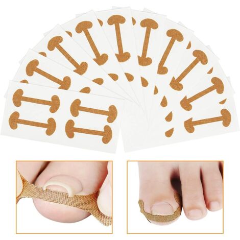 Autocollants de Correction des Ongles 40Pcs Traitement d'ongle de Paronychia Récupérer Ruban Adhésif d'Ongle Incarné Autocollant en Coton élastique Patch d'Ongles Patch des Orteils Outil de Pédicure