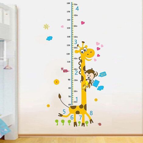 autocollants De Hauteur Girafe De Dessin Anim Chambre D'enfant Entre Dcoration Intrieure Autocollants Muraux
