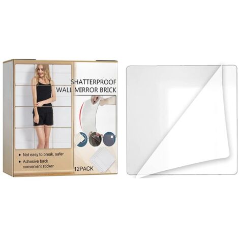 Autocollants de Miroir Auto-adhésifs Feuilles de Miroir Acrylique Flexibles Carreaux de Miroir sans Cadre pour Plafond Mural
