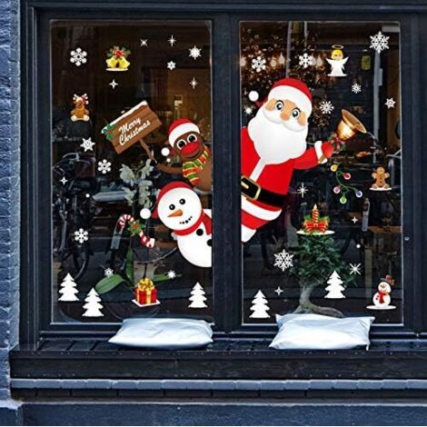 Autocollants de Noël pour fenêtre, décoration de Noël à faire soi-même, jolis rennes