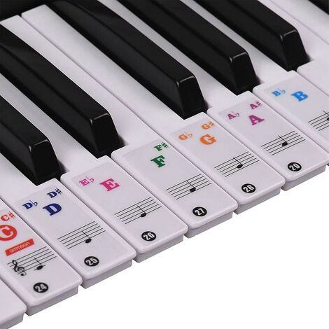 Autocollants piano/clavier à code couleur Étiquettes amovibles -  France