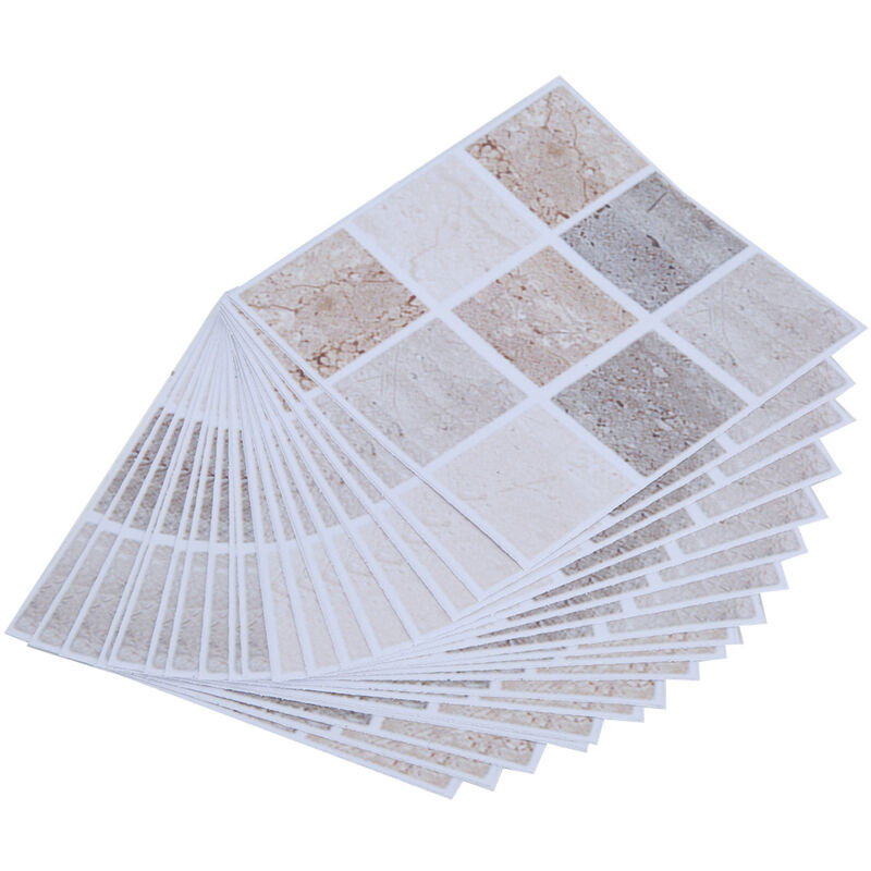 Rapanda – Autocollants de transfert mosaïque 18 pièces – 10cm x 10cm – Imperméables et réutilisables – Pour salle de bain et cuisine