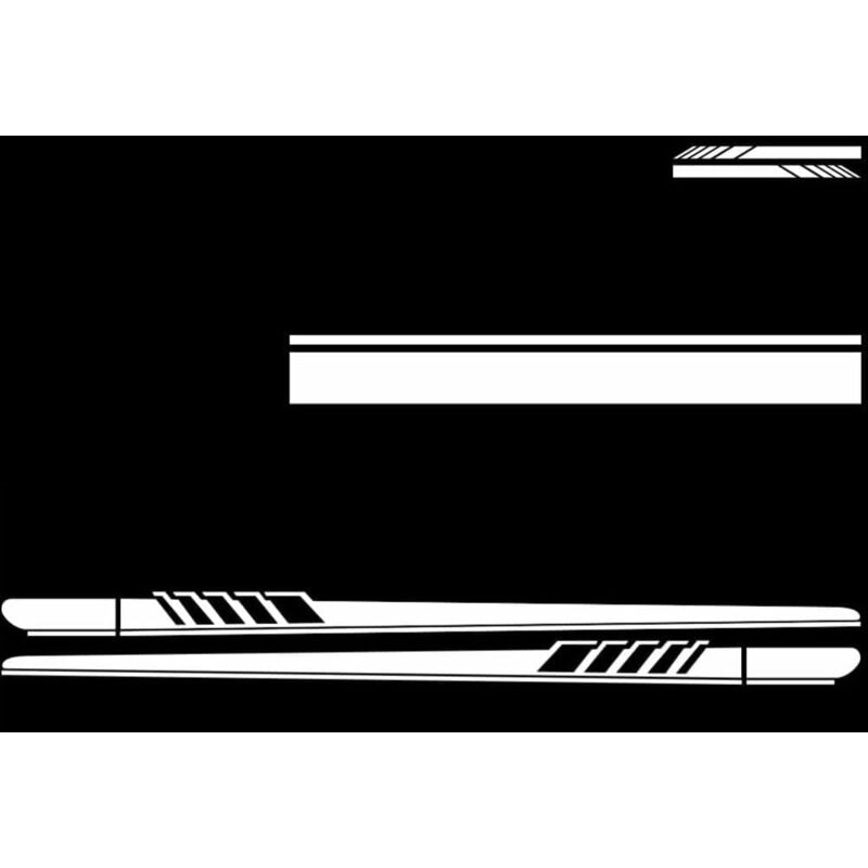 Autocollants de voiture, autocollants de voiture, autocollants de carrosserie, rayures de capot, décalcomanie graphique de haut de coffre, jupe