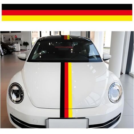 Autocollants De Voiture Décoratifs, Autocollant Bande Drapeau, Autocollant Bande Capot De Voiture, Tricolores Capot De Voiture, Modifié Decal Décoration pour Véhicules(Couleurs Allemandes)