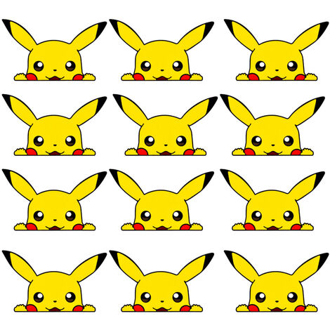 Autocollants De Voiture Mignons Pikachu Pikachu Go Stickers Anime Adaptés Pour Suv, Porte De Voiture De Fenêtre Rv 10PCS