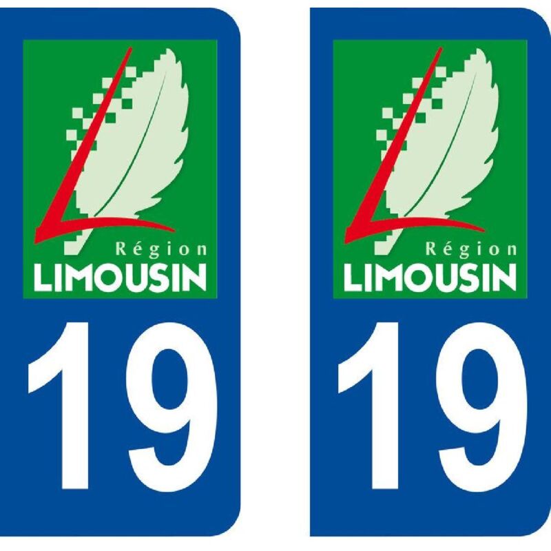 Adnauto - 10x Autocollants departement 19 - Correze X2