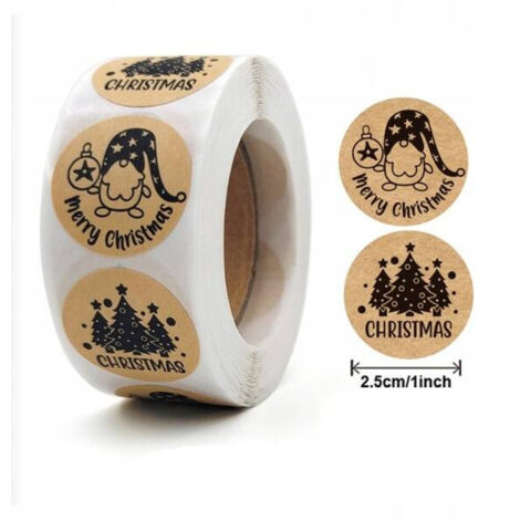 Autocollants ECARLA Joyeux Noël NNK15 500 pièces
