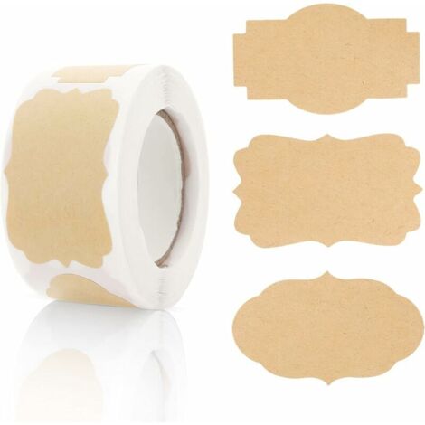 Autocollants en papier kraft, 250 étiquettes-cadeaux autocollants étiquettes-cadeaux étiquettes étiquettes-cadeaux pour bouteilles de vacances bocaux de nourriture autocollants de Noël(A)