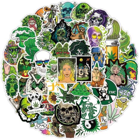 Autocollants en vinyle à motifs de feuilles vertes assorties - Autocollants imperméables pour bouteilles d'eau, appareils électroniques et plus encore