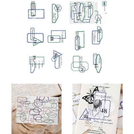 Autocollants Étiquettes Vintage 30PCS Autocollants Mémoriels Cadres Dialogues Collage DIY Pour Cahier Album Scrapbook Notebook Green Brown