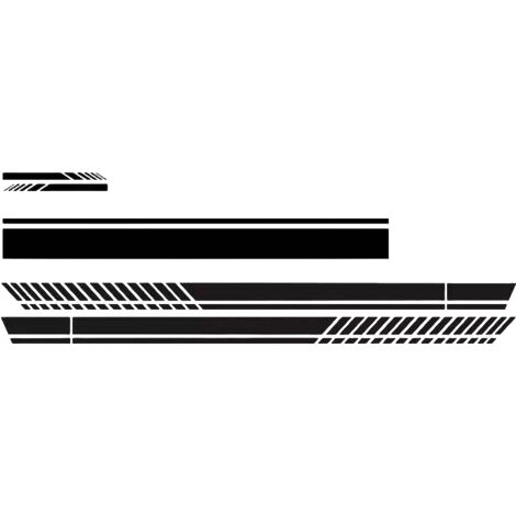 Autocollants graphiques à rayures pour capot de voiture, autocollants graphiques en vinyle pour carrosserie de voiture de course, rétroviseurs, compatibles avec toutes les tailles (noir)