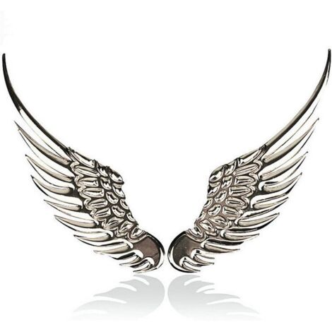 Autocollants métalliques 3D en forme d'ailes pour voiture - Accessoire auto