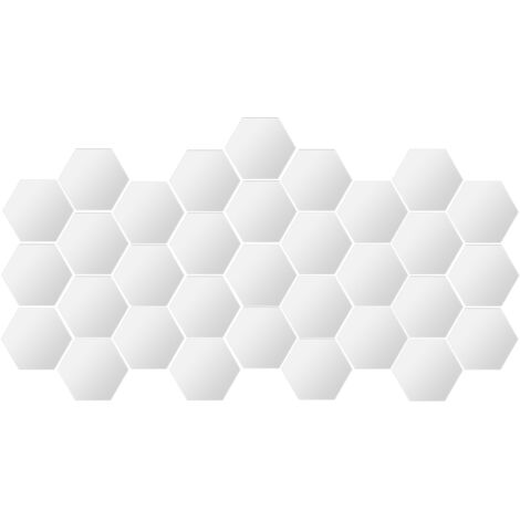 Autocollants Miroir Hexagonaux Amovibles - Décoration Murale Salon Chambre - Argenté 18x16x9,2cm (234 Autocollants) 32 Pièces