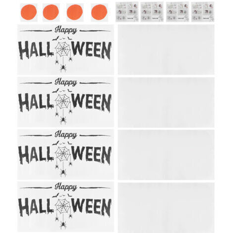 Autocollants muraux de décoration d'halloween, 4 ensembles, papier peint pour salon, chambre à coucher, décor de fenêtre en verre