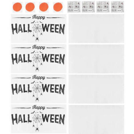 Autocollants muraux de décoration d'halloween, 4 ensembles, papier peint pour salon, chambre à coucher, décor de fenêtre en verre