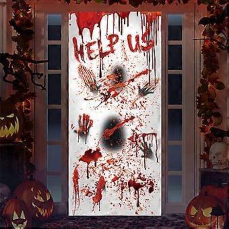 Autocollants muraux d'Halloween SZTXJ, autocollants de porte, autocollants statiques pour fenêtre, décorations de crâne, d'araignée et de citrouille (11,6 po  14,8 po, 3)